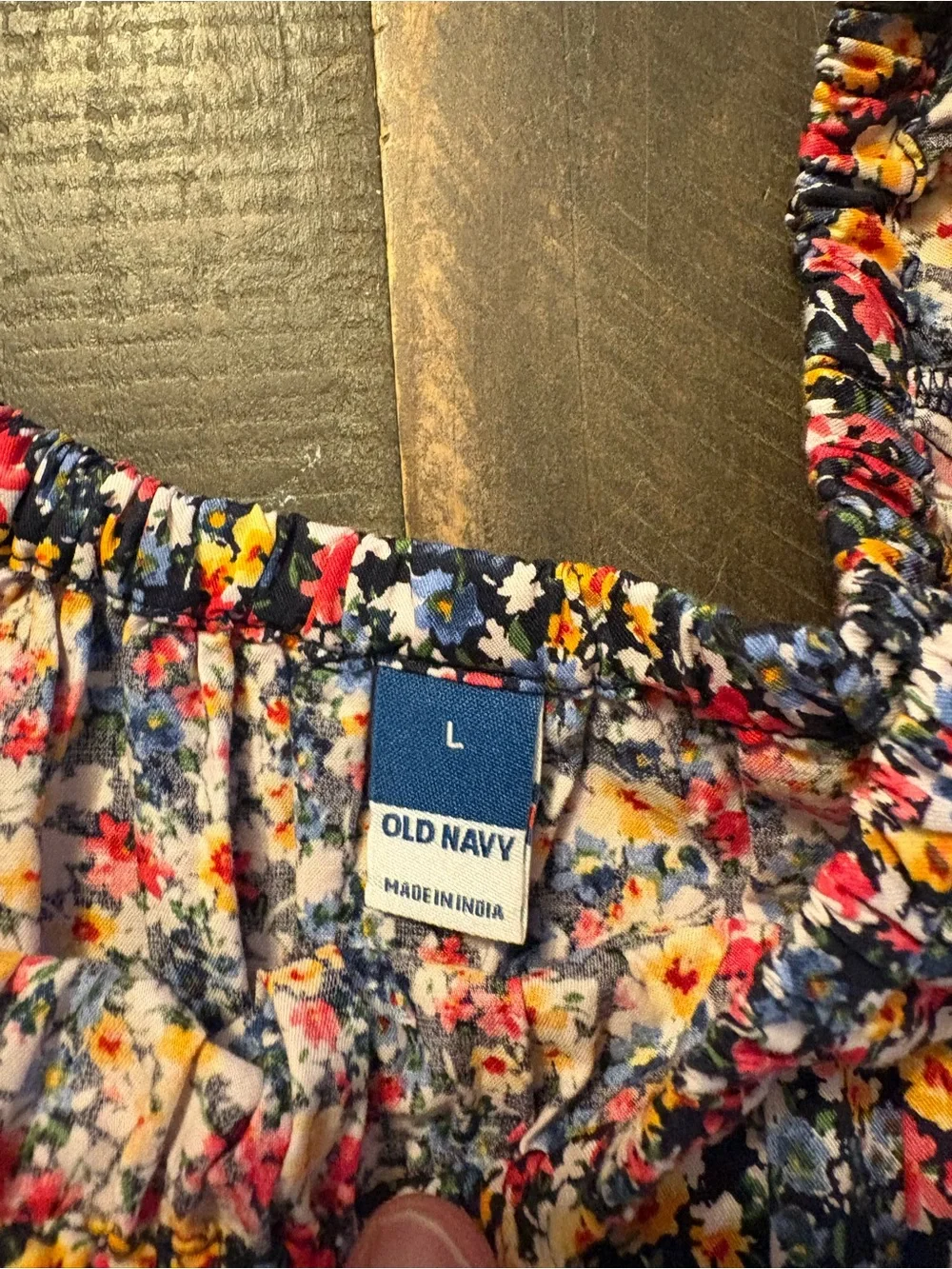 Old Navy Flowy Blouse Womens Floral Pull On Peasant Cotton Off-shoulder